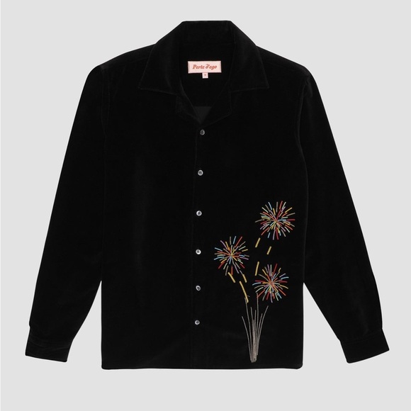 Perte D'Ego Fireworks Embroidered Shirt New With Tags Size Small - Picture 1 of 16